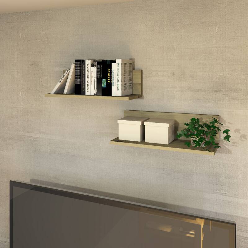 Wandboard freihängend - niedriges Rückenbrett 60cm Wildeiche weiß geölt von Göhring