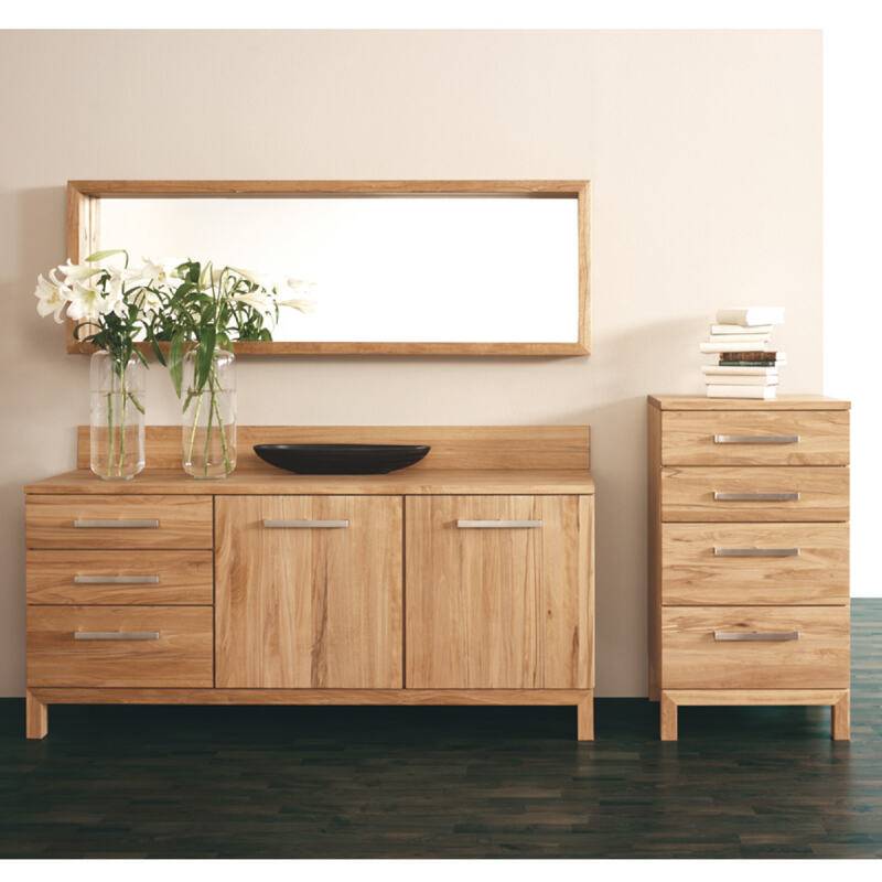 Wandspiegel Massivholz LINO 120 cm Wildeiche weiß geölt von Göhring