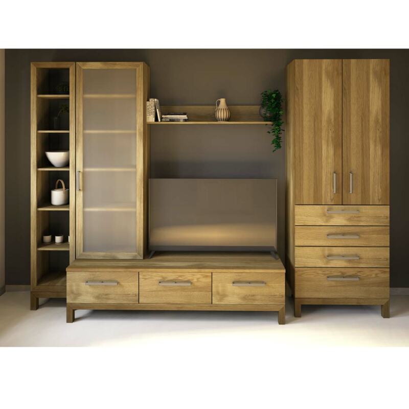 Wohnzimmer TV-Wand Massivholz Eiche von Göhring