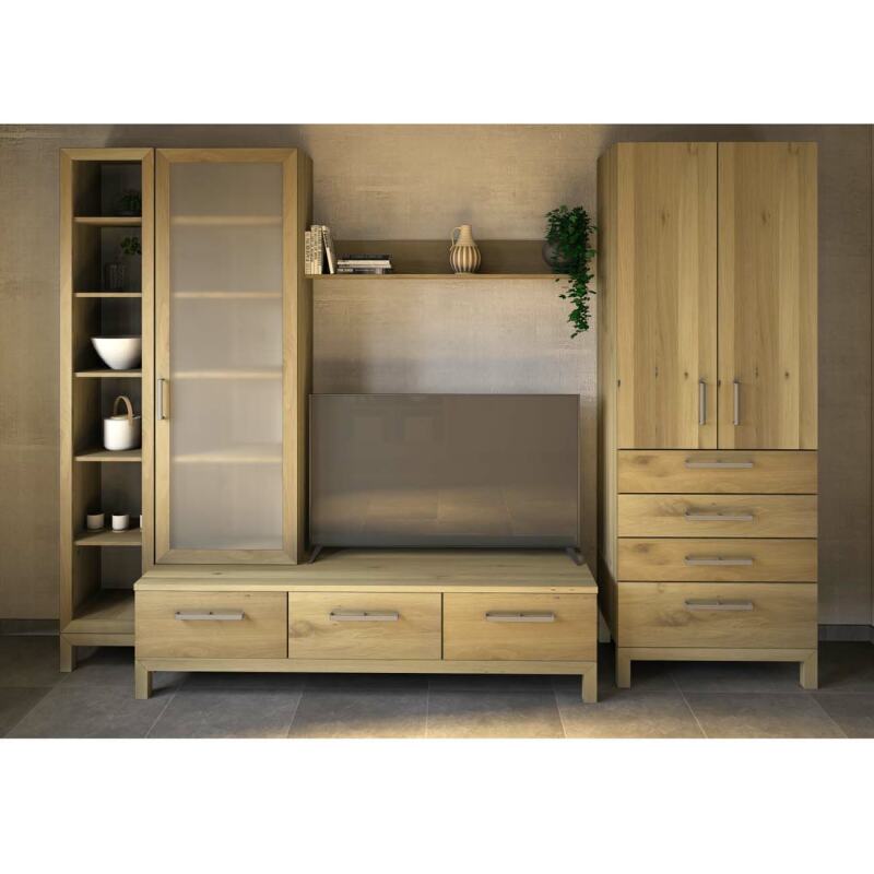 Wohnzimmer TV-Wand Massivholz Wildeiche weiß geölt Wohnzimmer TV-Wand Massivholz Wildeiche weiß geölt von Göhring