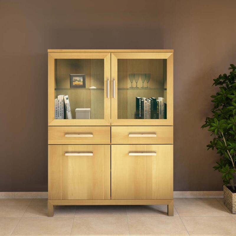 Wohnzimmer Vitrine Massivholz LINO Buche von Göhring