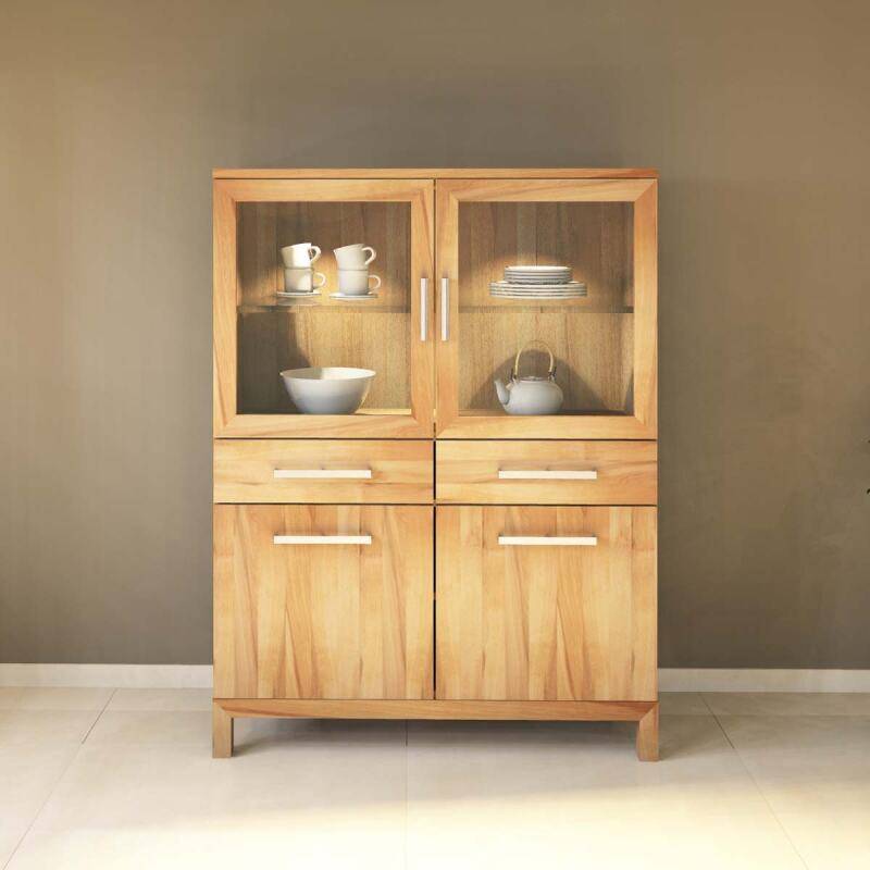Wohnzimmer Vitrine Massivholz LINO Kernbuche von Göhring