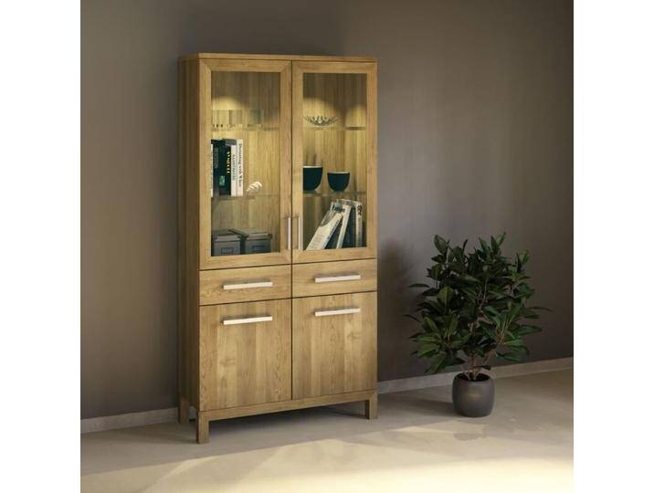 Wohnzimmerschrank mit Glastüren Eiche massiv von Göhring