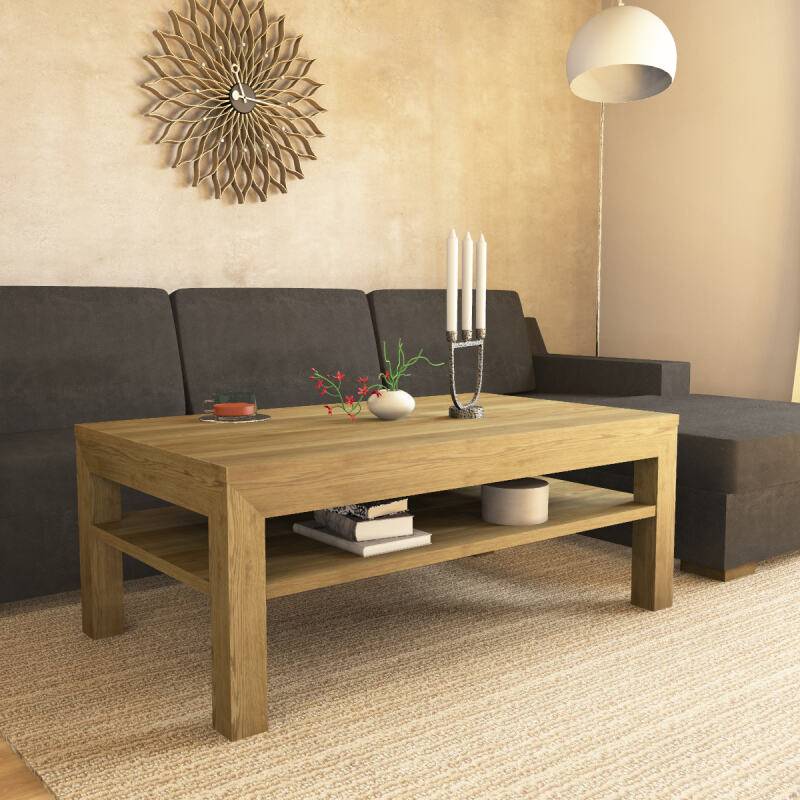 Zeitloser Eiche-Couchtisch mit Ablagefach 120x70cm von Göhring