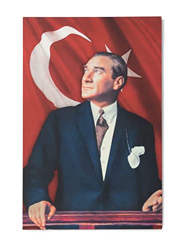 Gök-Türk Wandbild Bild für Wohnzimmer Büro Wohnung Deko Kunstdrucke "Mustafa Kemal Atatürk" Türkei Türkische Flagge Ay Yilldiz von Gök-Türk