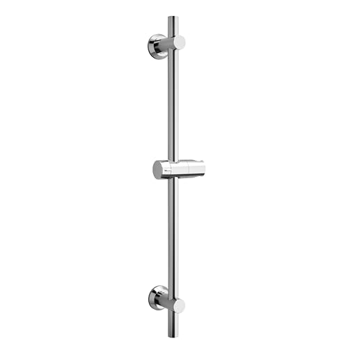 Görbach Duschset Duschstange mit Duschkopfhalterung Edelstahl Brausestange 70cm, Dusch Wandstange mit Variable Wandbefestigungen für Variabel zur Anpassung an Bestehende Bohrlöcher-Chrom von Görbach