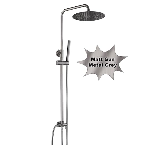 Görbach Edelstahl Duschset ohne Armatur, Regendusche Duschsystem mit Duschkopf, Duschstange, Duschschlauch, Kopfbrause D25cm Gunmetal Grau Görbach Edelstahl Duschset ohne Armatur, Regendusche Duschsystem mit Duschkopf, Duschstange, Duschschlauch, Kopfbrause D25cm Gunmetal Grau von Görbach