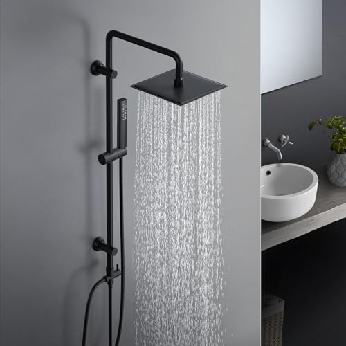 Görbach Regendusche Duschsystem ohne Armatur, Edelstahl Duschset mit 92cm Duschstange, Eckig Überkopfbrause 20 * 20cm, Schwarz Görbach Regendusche Duschsystem ohne Armatur, Edelstahl Duschset mit 92cm Duschstange, Eckig Überkopfbrause 20 * 20cm, Schwarz von Görbach