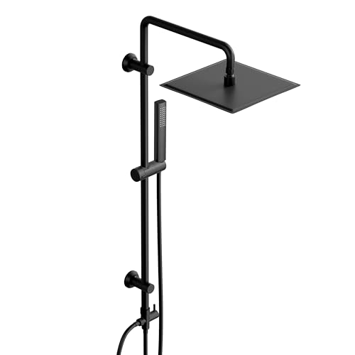 Görbach Regendusche Duschsystem ohne Armatur, Edelstahl Duschset mit 92cm Duschstange, Eckig XL Überkopfbrause 25 * 25cm Schwarz Görbach Regendusche Duschsystem ohne Armatur, Edelstahl Duschset mit 92cm Duschstange, Eckig XL Überkopfbrause 25 * 25cm Schwarz von Görbach