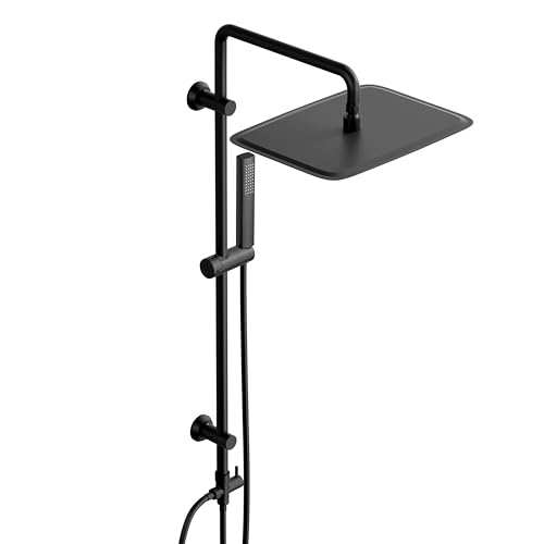 Görbach Regendusche Duschsystem ohne Armatur, Edelstahl Duschset mit 92cm Duschstange, XXL Überkopfbrause Rechteckig 35 * 25cm Schwarz Görbach Regendusche Duschsystem ohne Armatur, Edelstahl Duschset mit 92cm Duschstange, XXL Überkopfbrause Rechteckig 35 * 25cm Schwarz von Görbach
