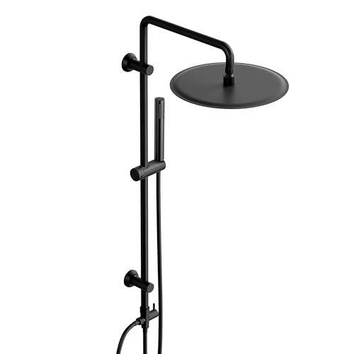 Görbach Regendusche Duschsystem ohne Armatur, Edelstahl Duschset mit 92cm Duschstange, XXL Überkopfbrause Rund D30cm Schwarz Görbach Regendusche Duschsystem ohne Armatur, Edelstahl Duschset mit 92cm Duschstange, XXL Überkopfbrause Rund D30cm Schwarz von Görbach