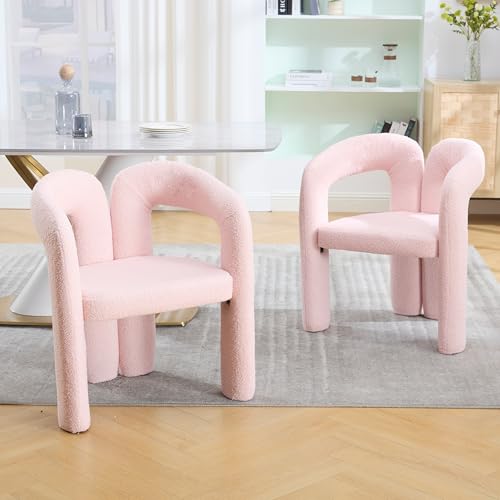 Goeria Premium Ergonomie-Sessel mit exklusivem Teddy-Flor Einzigartiges Design, durchdachte Rückenunterstützung & wandelbar für Wohnzimmer/Homeoffice. Maximaler Wohlfühl-Komfort (Rosa) von Goeria