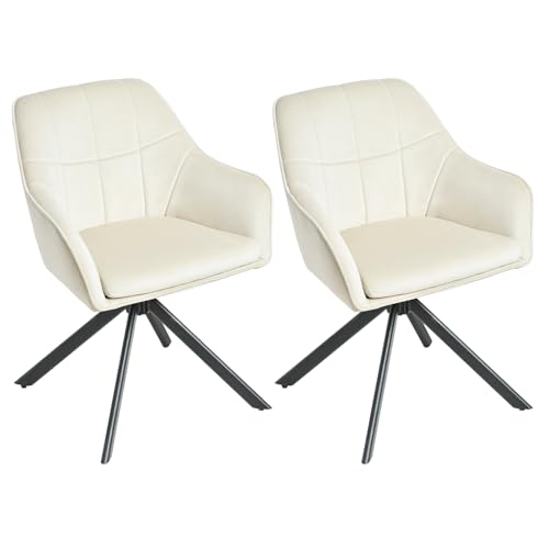Goeurvant Drehstuhl Esszimmer 2er Set Beige mit Armlehne Polsterstuhl Cord Esszimmerstühle drehbar Küchenstuhl mit Metallbeine für Wohnzimmer Esszimmer Goeurvant Drehstuhl Esszimmer 2er Set Beige mit Armlehne Polsterstuhl Cord Esszimmerstühle drehbar Küchenstuhl mit Metallbeine für Wohnzimmer Esszimmer von Goeurvant