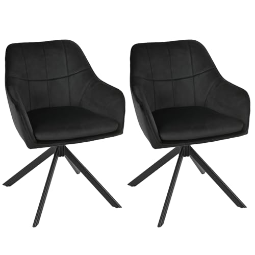 Goeurvant Drehstuhl Esszimmer 2er Set Schwarz mit Armlehne Polsterstuhl Samt Esszimmerstühle drehbar Küchenstuhl mit Metallbeine für Wohnzimmer Esszimmer Goeurvant Drehstuhl Esszimmer 2er Set Schwarz mit Armlehne Polsterstuhl Samt Esszimmerstühle drehbar Küchenstuhl mit Metallbeine für Wohnzimmer Esszimmer von Goeurvant
