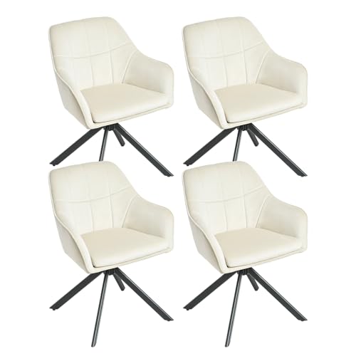 Goeurvant Drehstuhl Esszimmer 4er Set Beige mit Armlehne Polsterstuhl Cord Esszimmerstühle drehbar Küchenstuhl mit Metallbeine für Wohnzimmer Esszimmer Goeurvant Drehstuhl Esszimmer 4er Set Beige mit Armlehne Polsterstuhl Cord Esszimmerstühle drehbar Küchenstuhl mit Metallbeine für Wohnzimmer Esszimmer von Goeurvant