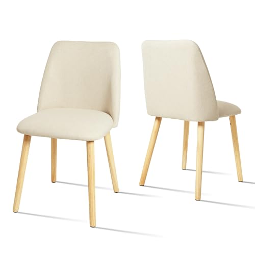 Goeurvant Esszimmerstühle 2er Set Holzbeine Polsterstuhl Stühle Esszimmer aus Polyester Küchenstühle für Esszimmer Küche Büro, Creme Goeurvant Esszimmerstühle 2er Set Holzbeine Polsterstuhl Stühle Esszimmer aus Polyester Küchenstühle für Esszimmer Küche Büro, Creme von Goeurvant