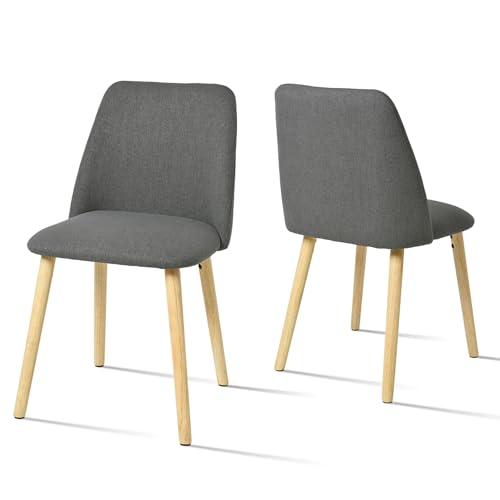 Goeurvant Esszimmerstühle Holzbeine 2er Set Polsterstuhl Stühle Esszimmer aus Polyester Küchenstühle Wohnzimmerstuhl für Esszimmer Küche Büro, Dunkelgrau Goeurvant Esszimmerstühle Holzbeine 2er Set Polsterstuhl Stühle Esszimmer aus Polyester Küchenstühle Wohnzimmerstuhl für Esszimmer Küche Büro, Dunkelgrau von Goeurvant