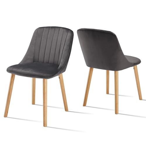 Goeurvant Stühle Esszimmer 2er Set Samt mit Massivholz Esszimmerstühle Polsterstuhl Wohnzimmerstühle Küchenstuhl, Dunkelgrau Goeurvant Stühle Esszimmer 2er Set Samt mit Massivholz Esszimmerstühle Polsterstuhl Wohnzimmerstühle Küchenstuhl, Dunkelgrau von Goeurvant