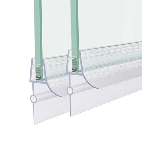 2 Stück 100cm Transparent Ersatz Wasserabweiser Duschdichtung 4 mm/ 5 mm/ 6 mm für Glastür Duschtüren Duschwand Badewanne Duschkabine -2 Stück (100CM) von Goezes