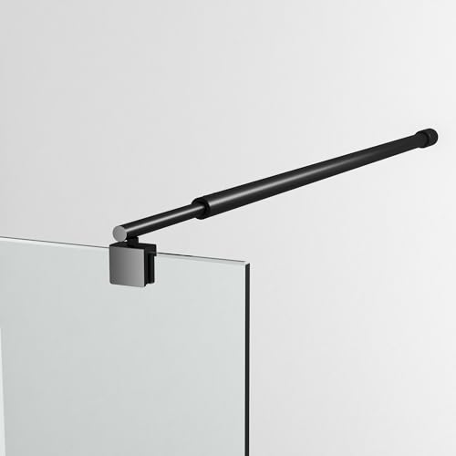 2 Stück Ersatz Einziehbar Stabilisator 73-123 cm, Edelstahl Haltestange Stabilisierungsstange für Glasstärken 8-10 mm für Walk-in Duschabtrennung Duschwand Duschkabine Seitenwand Fixiert Schwarz von Goezes
