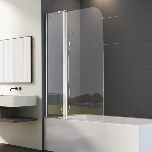 Duschwand für Badewanne 100x140cm Silber 2-teilig Schwenktür mit festem Segment Duschtrennwand, Faltbar Badewannenwand Faltwand Duschabtrennung, Badewannenaufsatz Trennwand mit 6mm Nano EGS Glas Duschwand für Badewanne 100x140cm Silber 2-teilig Schwenktür mit festem Segment Duschtrennwand, Faltbar Badewannenwand Faltwand Duschabtrennung, Badewannenaufsatz Trennwand mit 6mm Nano EGS Glas von Goezes