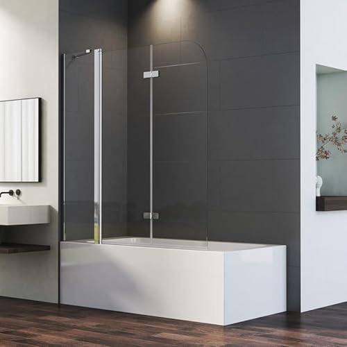 Duschwand für Badewanne 160 x 140 cm 3-teilig Faltbar mit festem Segment Badewannenaufsatz, Glas Duschabtrennung Trennwand 6mm EGS Sicherheitsglas, Badewannenwand mit NANO Easy-Clean Beschichtung Duschwand für Badewanne 160 x 140 cm 3-teilig Faltbar mit festem Segment Badewannenaufsatz, Glas Duschabtrennung Trennwand 6mm EGS Sicherheitsglas, Badewannenwand mit NANO Easy-Clean Beschichtung von Goezes