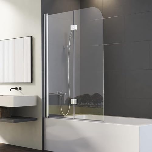 Duschwand für Badewanne 2-teilig 120x140cm Duschabtrennung, Faltbar Glas Duschtrennwand aus 6mm Sicherheitsglas mit Nano beschichtung, Badewannenaufsatz Trennwand Badewannenfaltwand Silber Duschwand für Badewanne 2-teilig 120x140cm Duschabtrennung, Faltbar Glas Duschtrennwand aus 6mm Sicherheitsglas mit Nano beschichtung, Badewannenaufsatz Trennwand Badewannenfaltwand Silber von Goezes