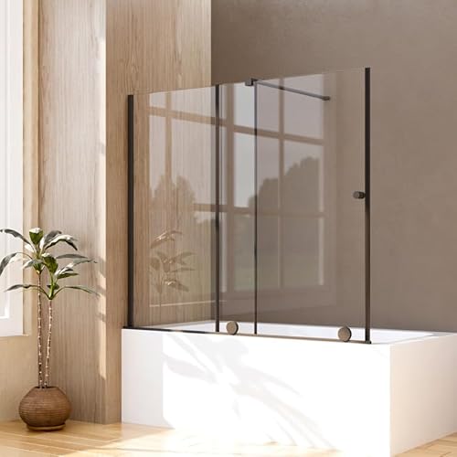 Duschwand für Badewanne mit Schiebetür 125x120cm Schwarz, Duschabtrennung Glas Badewannenaufsatz Duschtrennwand mit 6mm EGS Sicherheitsglas, Trennwand Schiebetüren ausziehbar 70-125 cm Duschwand für Badewanne mit Schiebetür 125x120cm Schwarz, Duschabtrennung Glas Badewannenaufsatz Duschtrennwand mit 6mm EGS Sicherheitsglas, Trennwand Schiebetüren ausziehbar 70-125 cm von Goezes