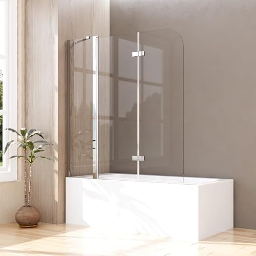 Duschwand für Badewanne mit festem Segment 160x140cm 3-teilig Faltbar Duschabtrennung, Glas Badewannenaufsatz Trennwand mit 6mm Nano Sicherheitsglas, Duschtrennwand Höhe 140cm Duschwand für Badewanne mit festem Segment 160x140cm 3-teilig Faltbar Duschabtrennung, Glas Badewannenaufsatz Trennwand mit 6mm Nano Sicherheitsglas, Duschtrennwand Höhe 140cm von Goezes