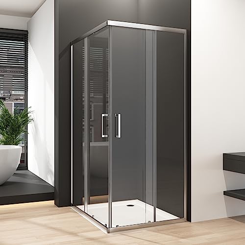 Eckeinstieg Doppel Schiebetür Duschkabine 100x100cm, Duschkabine mit Doppel Schiebetüren 6 mm ESG Glas Duschabtrennung Dusche Duschwand Höhe 185cm Eckeinstieg Doppel Schiebetür Duschkabine 100x100cm, Duschkabine mit Doppel Schiebetüren 6 mm ESG Glas Duschabtrennung Dusche Duschwand Höhe 185cm von Goezes