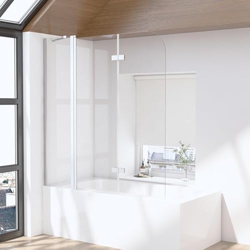 Goezes Duschwand für Badewanne 3-teilig 150x140cm Faltbar Duschabtrennung mit festem Segment, Badewannenaufsatz Duschtrennwand 6mm ESG Glas mit Beidseitig Nano beschichtung, Trennwand Höhe 140cm Goezes Duschwand für Badewanne 3-teilig 150x140cm Faltbar Duschabtrennung mit festem Segment, Badewannenaufsatz Duschtrennwand 6mm ESG Glas mit Beidseitig Nano beschichtung, Trennwand Höhe 140cm von Goezes