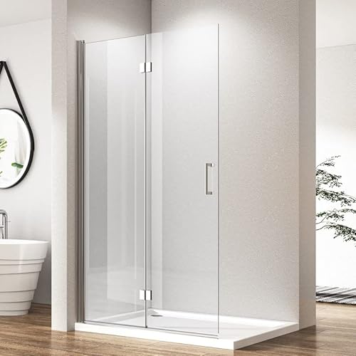 Goezes Walk in Duschwand, 75x195 cm Falttür Walk in Dusche Doppel Faltbar Duschtrennwand Walk-in Duschabtrennung Walk in Dusche 6mm ESG-Sicherheitsglas Nano Beschichtung von Goezes