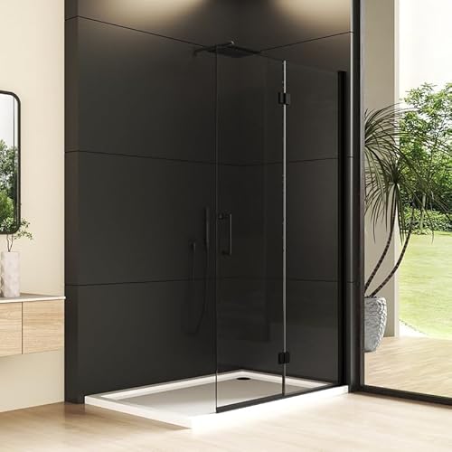Walk in Duschwand 120x195cm Walk-in Faltbar Schwarz Duschabtrennung, Begehbare Falttür Dusche Duschtrennwand Duschtür, Faltbare Glas Duschkabine mit 6mm ESG Nano Sicherheitsglas Walk in Duschwand 120x195cm Walk-in Faltbar Schwarz Duschabtrennung, Begehbare Falttür Dusche Duschtrennwand Duschtür, Faltbare Glas Duschkabine mit 6mm ESG Nano Sicherheitsglas von Goezes