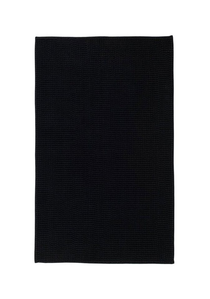 Badematte CHENILLE, Graphitfarben, 100 x 60 cm, Uni, Höhe 15.0 mm, rutschhemmend beschichtet, fußbodenheizungsgeeignet, Polyester, rechteckig von OTTO