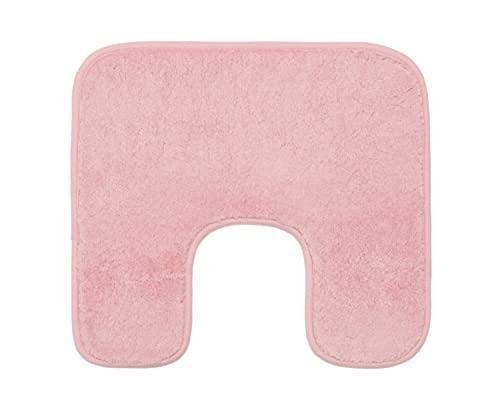 Gözze - Premium Rutschfester Badteppich mit Ausschnitt, RIO, 100% Microfaser, Ideal als WC-Vorlage für Standtoilette, 50 x 45 cm - Altrosa von Gözze