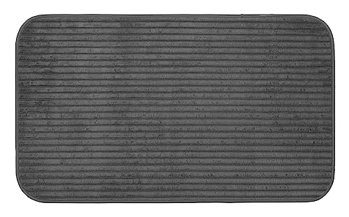 Gözze - Rutschfester Weicher Badeteppich, 100% Polyester, 70 x 120 cm - Anthrazit von Gözze