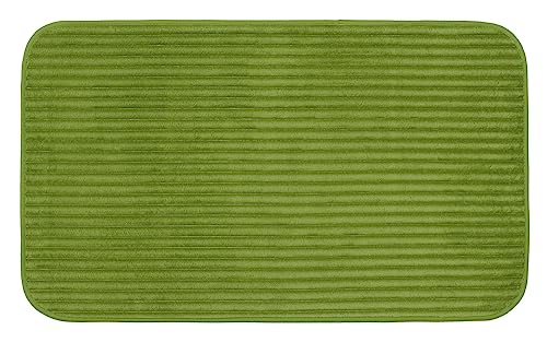 Gözze - Rutschfester Weicher Badeteppich, 100% Polyester, 60 x 100 cm - Dunkelgrün von Gözze