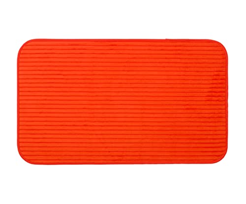 Gözze - Rutschfester Weicher Badeteppich, 100% Polyester, 70 x 120 cm - Orange von Gözze