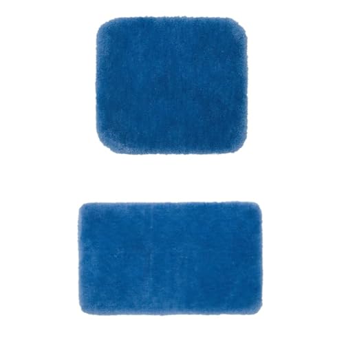 Gözze Badteppich Deluxe 2er Set, 50x45 cm + 60x100 cm, Farbe: taubenblau von Gözze