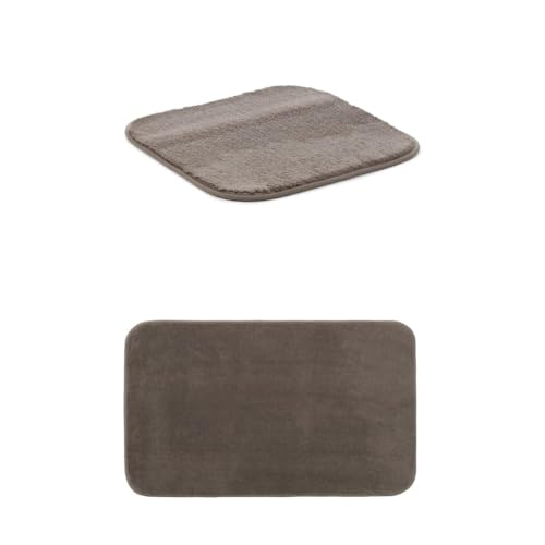 Gözze Badteppich Rio Premium 2er Set, 50x45 cm + 50x70 cm, Farbe: Taupe von Gözze