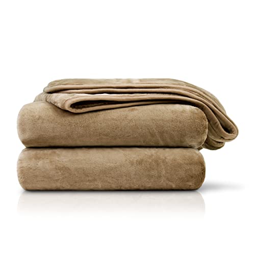 Amago - Kuscheldecke, Cashmere-Feeling, 220 x 240 cm - Taupe von Amago