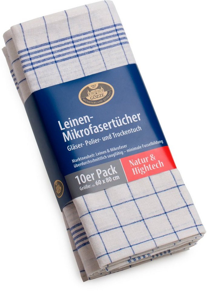 Gözze Geschirrtuch Gläser und Poliertuch, Des. 60053, 60x80 cm, (Set, 10-tlg), Mikrofaser von Gözze