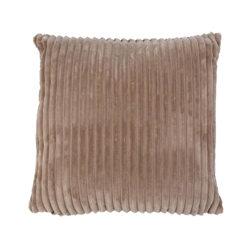 Gözze - Kuschelweicher Kissenbezug in Cord Optik, 2er Set, 50 x 50 cm - Taupe von Gözze