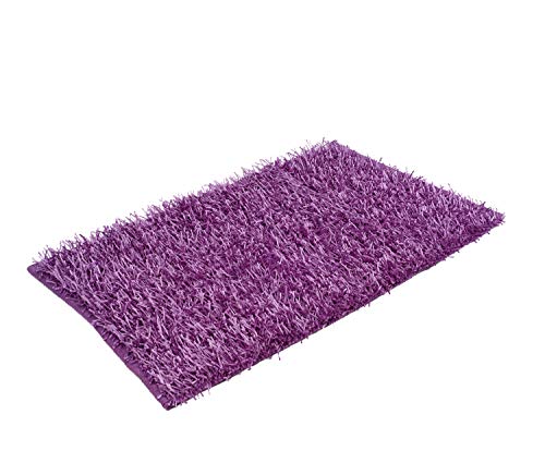 Gözze - Langflor Teppich, Metallic-Optik, Shaggy, 35% Baumwolle und 65% Polyester, 60 x 100 cm - Violett von Gözze