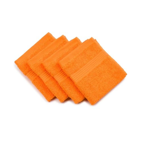 Gözze - New York Seiftuch, 4er Set, Weich und saugfähig, 100% Baumwolle, 30 x 30 cm - Orange von Gözze
