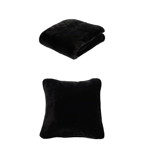 Gözze Premium Cashmere-Feeling Decke und 2er Set Cashmere-Feeling Kissen, 220x240 cm + 50x50 cm, Farbe: schwarz Gözze Premium Cashmere-Feeling Decke und 2er Set Cashmere-Feeling Kissen, 220x240 cm + 50x50 cm, Farbe: schwarz von Gözze