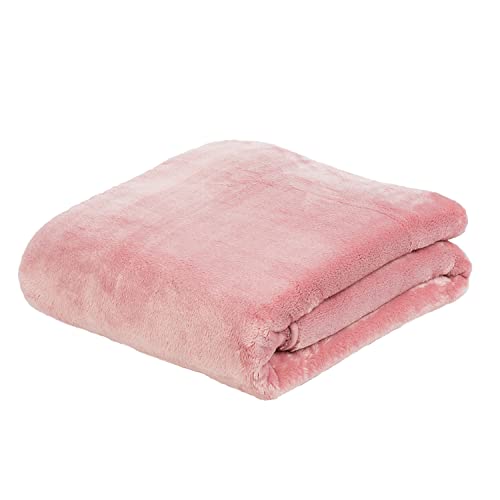 Gözze - Premium Cashmere-Feeling Wohn- und Kuscheldecke, 500 g/m², 130 x 170 cm - Altrosa von Gözze