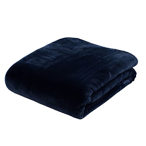 Gözze - Premium Cashmere-Feeling Wohn- und Kuscheldecke, 500 g/m², 130 x 170 cm - Marine von Gözze