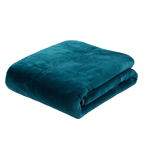 Gözze - Premium Cashmere-Feeling Wohn- und Kuscheldecke, 500 g/m², 130 x 170 cm - Petrol von Gözze