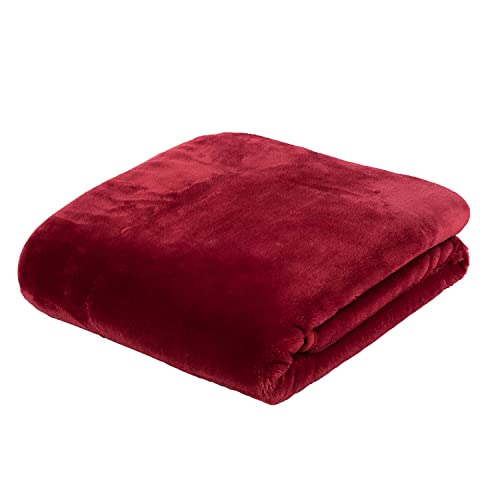 Gözze - Premium Cashmere-Feeling Wohn- und Kuscheldecke, 500 g/m², 130 x 170 cm - Rot von Gözze